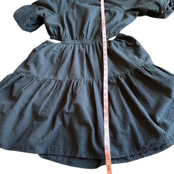 Madewell Seersucker Cut Out Back Dress- Size Large - Picture 15 of 16